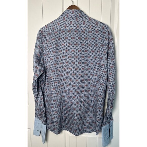 Ted Baker London Mens Geometric Pattern Long Sleeve Button-Up Shirt Size 5 (XL) - Picture 2 of 10